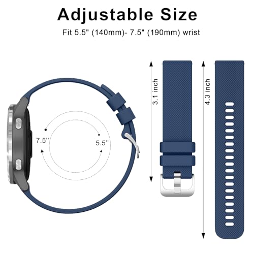 Vanjua 18mm Watch Bands Quick Release Replacement Wristband, 4 Pack Soft Silicone Waterproof Sport Straps Band for Men Women by Vanjua - Used condition - Image 5