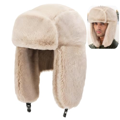 Trapper Hat For Winter, Plush Ski Cap, Windproof Furry Headgear For Outdoor Cold Weather4