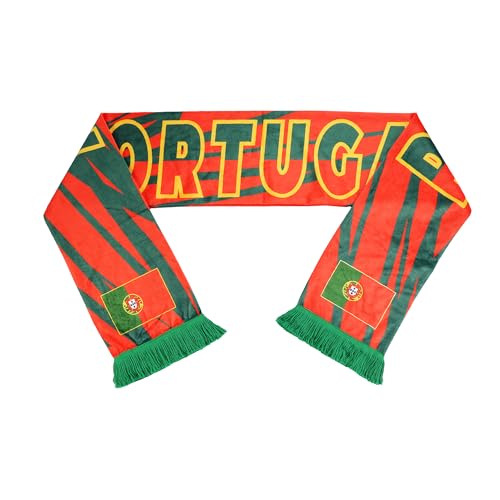 Portuguese Team Fan Scarf Green And Red Supporter Scarf With Crest Design