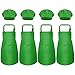 Daelesr 4 Set Grembiule per Bambini e Cappello da Cuoco, Grembiuli da Pittura Regolabili Ragazzi Ragazza con 2 Tasche, Traspirante Cappello Chef Bambino Grembiule da Cuoco per Cottura Baking, Età 3-6