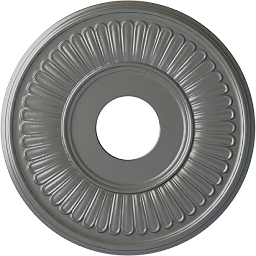 Image of Ekena Millwork CM15BESLS 15-3 /4 inch x 3-7 /8 inch x 3 /4 inch Berkshire Ceiling Medallion, Silver