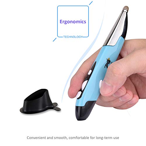 2020 Upgrade Wireless Optical Pocket Pen Mouse With Stylus Function, Promi 2.4G Usb Digital Optical Pen Mouse, Adjustable 800/1200/1600 Dpi Ergonomic Mice For Pc Laptop Notebook Computer Mac (Blue) #TOP3