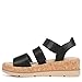 Dr. Scholl's Womens Once Twice Espadrille Platform Wedge Sandal Black/Cork 9 M