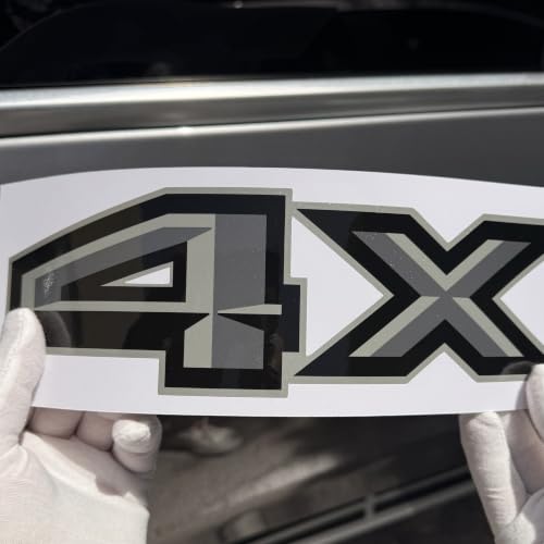 Image of GOLD HOOK 4x4 Bedside Decals Compatible with Ford F-150 2004-2008 - Diamond Series - Gray - Set of 2 (Diamond Finish)