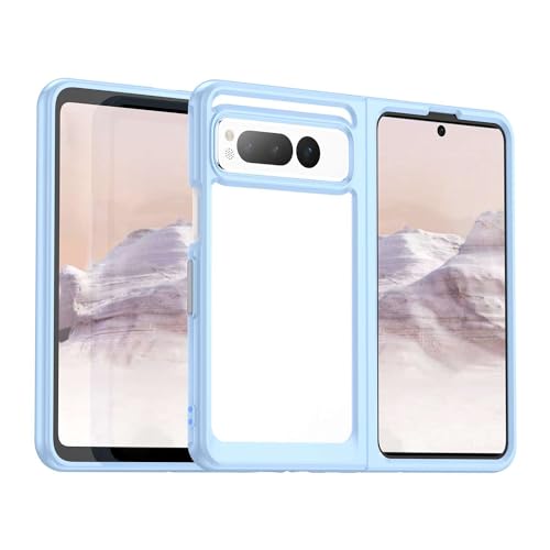 Funda para Google Pixel Fold,Teclas Flexibles,Carcasa Transparente,Huella Dactilar,protección Integral de 360 Grados,La Carcasa del teléfono es Compatible con Google Pixel Fold