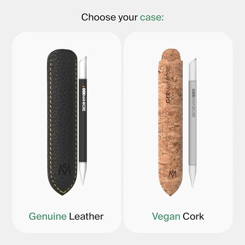 GERMANIKURE Clear Glass Cuticle Stick - No Sleeve - Ethically Made in Czech Republic - Cuticle Pusher & Remover, Callous & Dry Skin Fingertip File, Nail Shaper - No Case