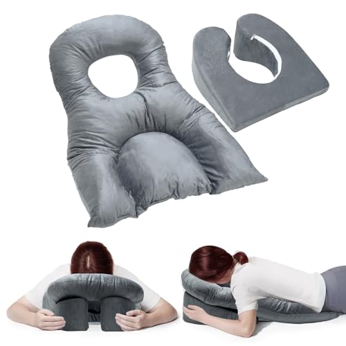 Almohada facial para dormir después de una cirugía ocular, almohada boca abajo con orificio para dormir después de una cirugía ocular, reposacabezas de masaje para el hogar, equipo de recuperación