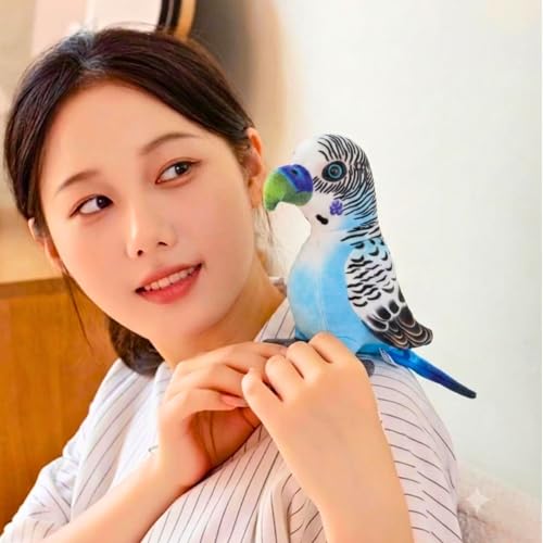 Image of Tickles Budgie Parrot Soft Stuffed Plush Bird Toy for Kids Boys & Girls Birthday Gifts (Size: 20 cm Color: Sky Blue)