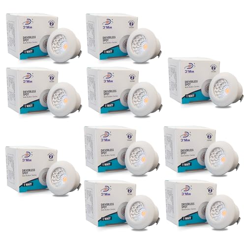 Image of D'Mak 1 Watt Round LED Button COB Pink Focus Light for POP /Recessed Lighting (Pink, Pack of 10)