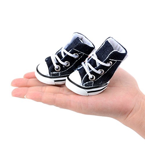 Ranphy Small Dog Canvas Sneaker Denim Dog Boots Summer Anti-Slip Pet Sport Shoes For Female Male Puppy Paw Protector Blue L #TOP4