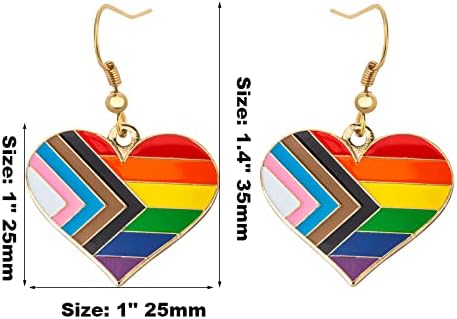 Miniatura 2 de Heart Shape Pride Dangle Earrings Gay and Lesbian LGBT Pride Gifts Jewelry