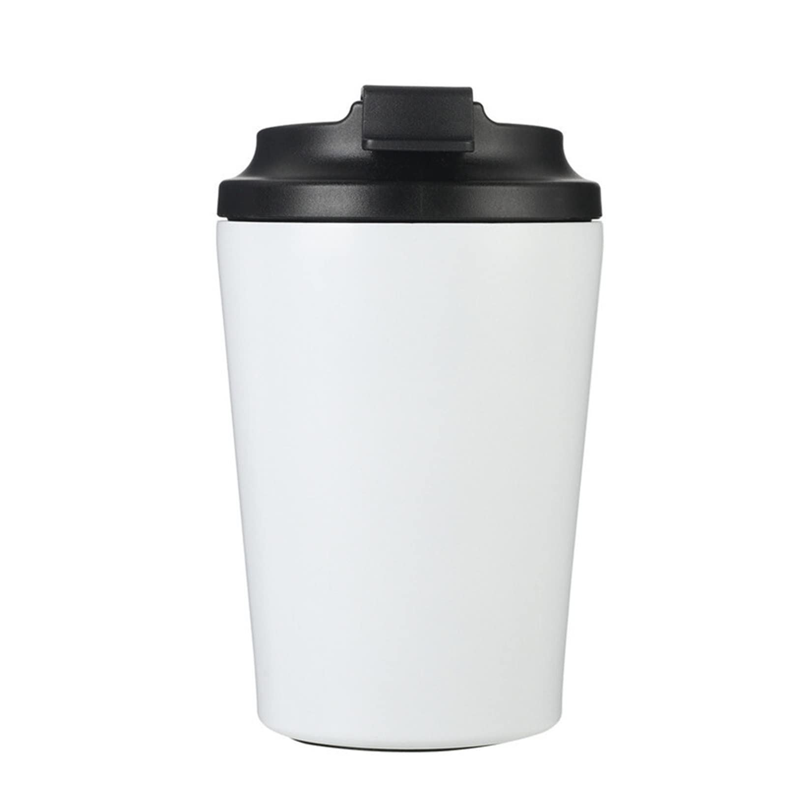 Kaffeebecher, Reise-Thermobecher, 350 ml Vakuum-Thermo-Kaffeetasse mit Deckel, tragbarer Reise-Auto-Isolierbecher for Tee, Milch, Wasserflasche, isolierter Becher(White)