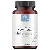 Delvina Augen Komplex PRO - Augenvitamine mit Lutein, Zeaxanthin, Anthocyanidine (Heidelbeere) & Vitamin A, E, B2 & Zink - 120 Augen Kapseln für 4 Monate - Vegan, Hochdosiert, Natürlich