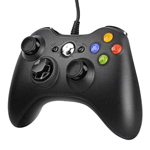 JAMSWALL&1 USB Controller für Xbox 360, Wired Game Controller Gamepad Controller Ergonomisches Design Verbessert für Xbox 360 PC Windows 7/8/10, Schwarz