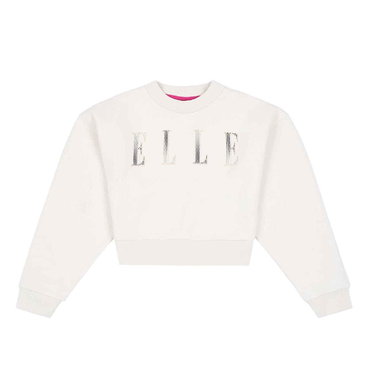 ELLEGirls' ELL0418976 Elle Oversize Brush Back Crew Vanilla Ice