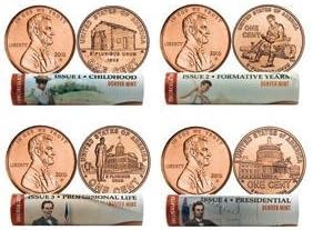 2009 Lincoln Cent Rolls - Both P/D Rolls of Each Design - All 8 Rolls!