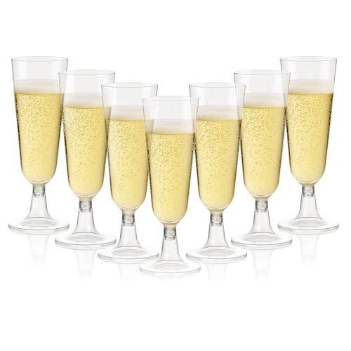 XxinXrong 20 Pcs Champagne Flutes, Reusable Plastic Champagne Flutes Cups, Transparent Cups for Parties, Weddings, Birthdays Reusable - 150ml