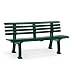 Produktbild Parkbank aus Kunststoff - mit 9 Leisten - Breite 1500 mm, moosgrün - Sitzbank Gartenbank Ruhebank Bank für Außenbereich UV- und witterungsbeständig PVC Bank
