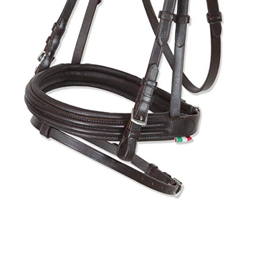 Bridon pour chevaux modèle Pisa filet muserolle rembourrée noir Cob