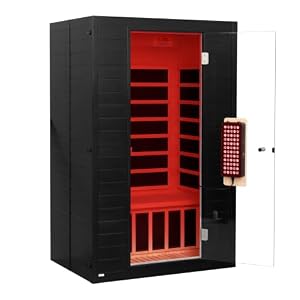Infrared Sauna, 2 Person Home Sauna with Red Light Therapy Black