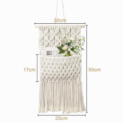 Tapiz de macramé de algodón hecho a mano, decoración textil premium para el hogar 3