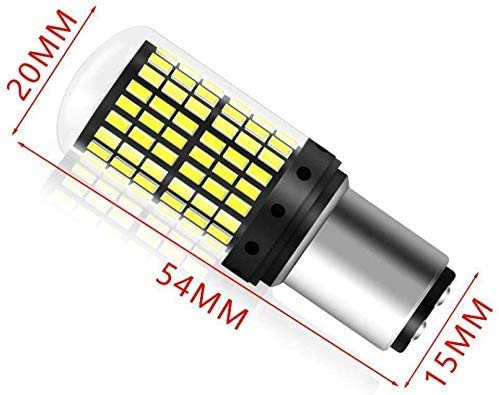 MCHUN 1157 BAY15D Car Backup Lights Xenon White Extremely Bright 2800 Lumens 3014 144 SMD LED with Projector - Replacement 1016 1034 7528 2057 2357 for Tail Reversing LED Bulb Pack of 2