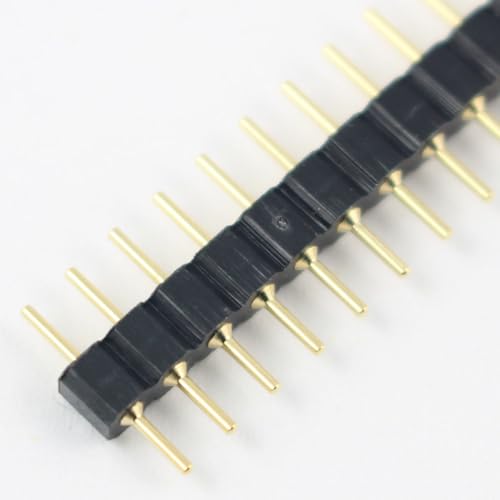 Wiring Connecting Terminals - 100pcs Gold Plated 2.54mm Pitch 40 Male Round 1x40 Pin Single Row Straight Header Strip