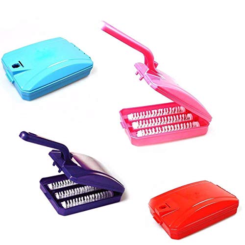 Homespired® Handheld Carpet Cleaner Brush Double Crumb Roller Sweeper - Dirt, Dust Collector Brush (Assorted Colours)