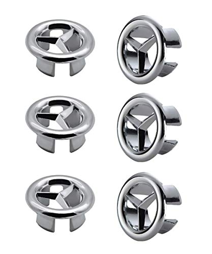 Anillo de Rebose del Fregadero,6 PCS Anillo Hueco Orificio Tapa Redonda Cubierta de Desbordamiento Tapa de Drenaje Hogar Estándar Insertar en el Orificio Tapas para Baño Lavabo de la Cocina Lavabo