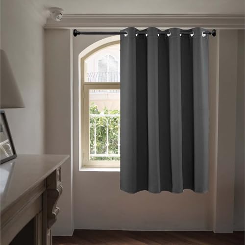 ZXIAOHUI Cortina Acustica 65 x 50 cm Cortinas para Salón Dormitorio Cortinas Modernas de Dormitorio Salon Moderno para Comedor, Decoración de Habitación, Gris Oscuro