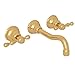 ROHL ARCANA TRIM SET ONLY WITH NO ROUGH VALVE BODY TO WALL MOUNTED THREE HOLE BUILT IN WIDESPREAD LAVATORY FAUCET MIXER SET WITH ORNATE METAL LEVERS IN ITALIAN BRASS