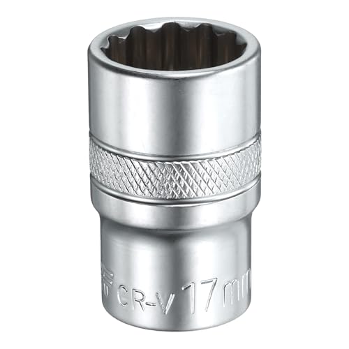 Image of sourcing map 1/2" Drive by 17mm 12-Point Shallow Socket 38mm Length Metric Spline Socket