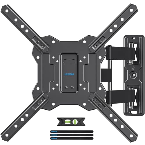 USX STAR UL Listed Full Motion TV Wall Mount for 26-60 Inch TV Mounts Up to 77 lbs, Max VESA 400x400mm, Wall Mount TV Bracket with Swivel, Tilting, Leveling Adjust & Extendable Arm