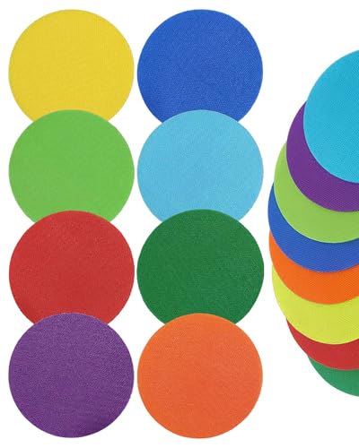 32 Pack Poly Spot Markers 4 Inch, 8 Bright Colors Floor Dots and Floor Markers for Classroom Rugs, Kids Carpet Spots, Sit Spots, Circle Spots for Gym, Sports Training and Group Games