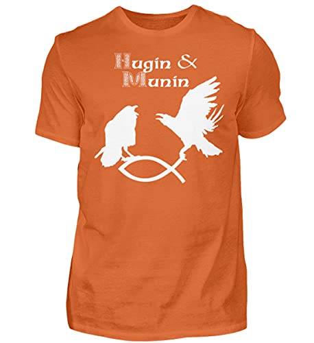 T-shirt Hugin & Munin homme orange taille M en coton supérieur