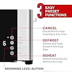 Mueller UltraToast Full Stainless Steel Toaster 4 Slice, Long Extra-Wide Slots for Bagels and Waffles, 6 Browning Levels, LED Display, Cancel/Defrost/Reheat Functions & Removable Tray, Kitchen Gadgets - Image 4