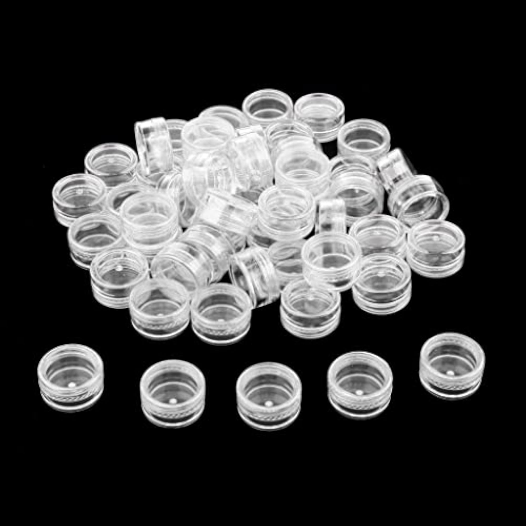 50pcs Empty Round Makeup Jar Pot Travel Cream Container Case Clear