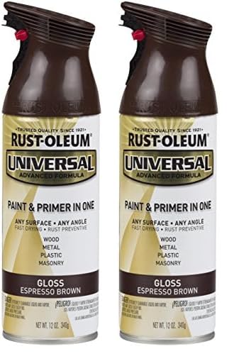 Image of Rust-Oleum 245215 Universal All Surface Spray Paint, 12 oz, Gloss Espresso Brown (Pack of 2)
