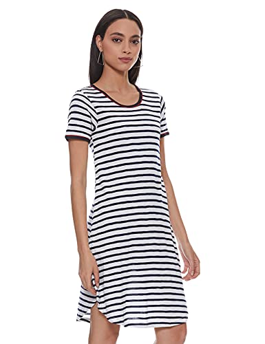 Image of A.T.U.N. (ALL THINGS UBER NICE) Womens Printed Cotton Round Neck Knee Length Regular Dress
