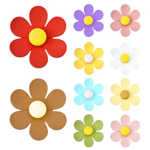 Imanes de flores,Juego de 10 imanes para nevera | Colorido adhesivo magnético de flores para la decoración del aula de la cocina del coche de la oficina de la escuela y del