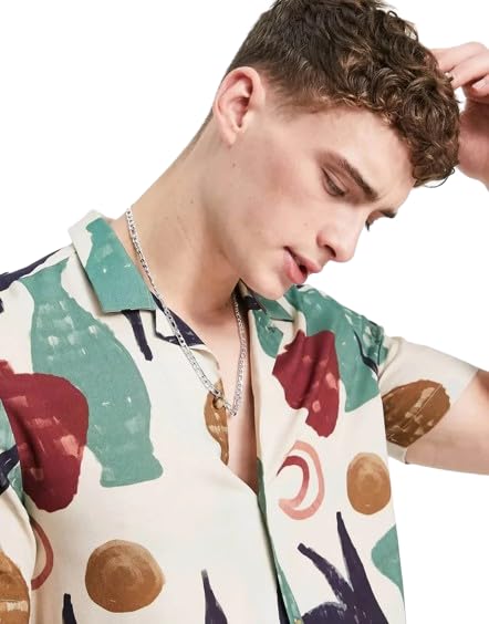 Image of Luxrio Casual Printed Textured Fabric Shirt for Men Regular Fit Cotton Blend