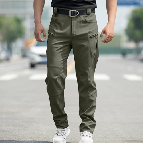 Men's Cargo Pants Casual Solid Color Button Down Trousers Soft Comfy Trendy Waterproof Lounge Wide Leg Hiking Clothes2