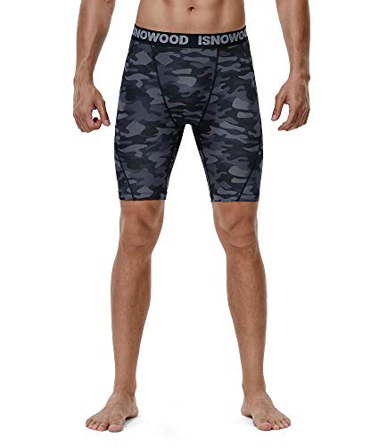 Isnowood Mens Camo Compression Shorts Quick Dry Spandex Sports Underwear Leggings Tights #TOP1