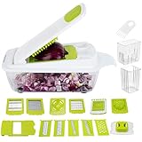 Onion Chopper Mandoline Slicer Cutter Chopper and Grater Veggie Chopper French Fry Cutter Garlic Mincer 7 Blades