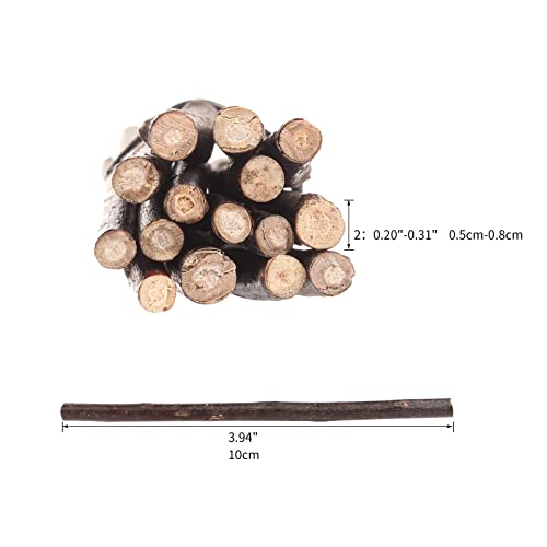 LAZACA Holzstäbchen zum Basteln Zweige Handwerk 50 Stück 10CM Log Sticks Natürliche Baumrinde Rustikale Wohnkultur DIY 0.5-0.8cm