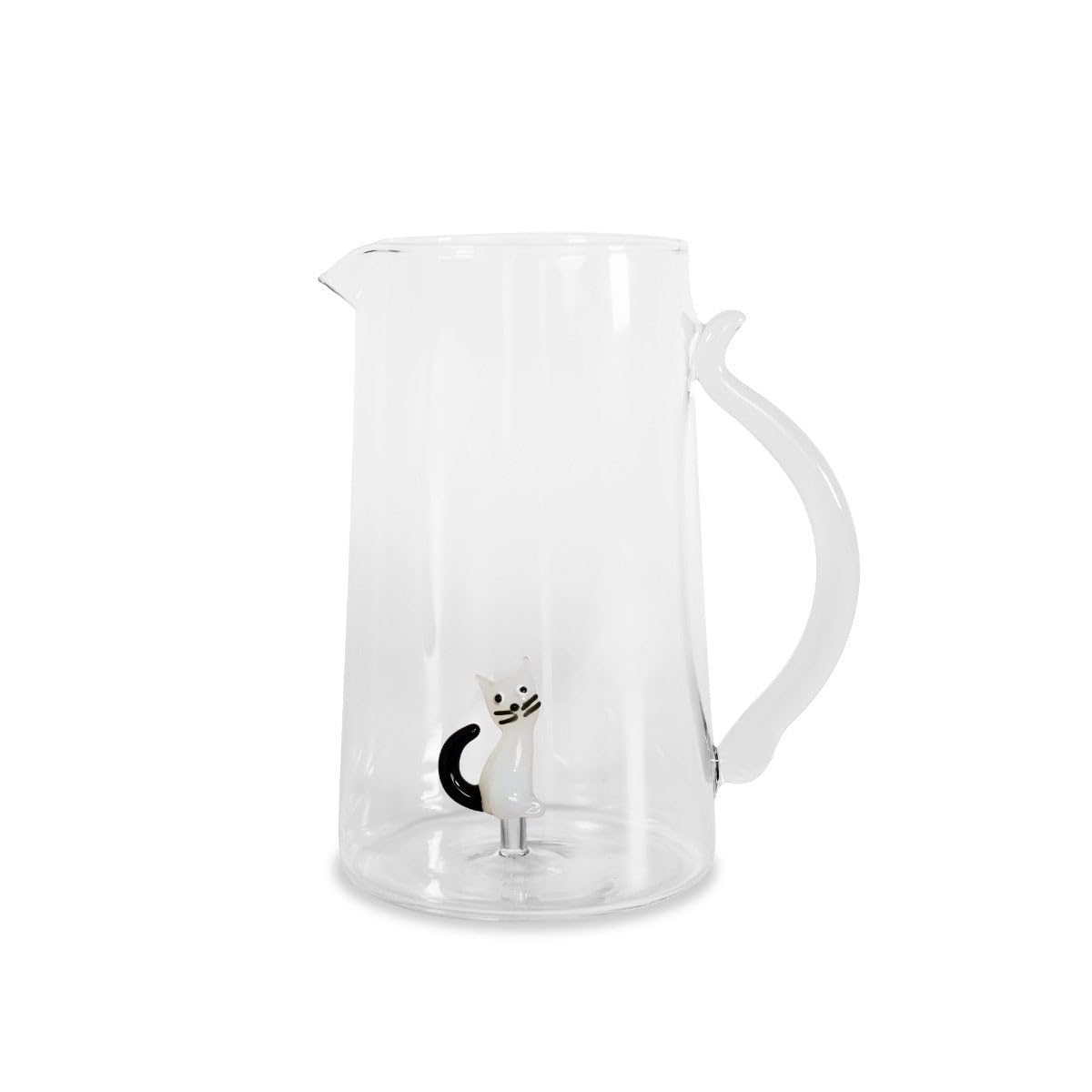 Wd Lifestyle - Caraffa in Vetro Borosilicato 1,5 Litri con Decorazione Interna (Gatto)