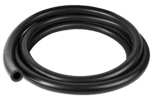 5 Feet Fuel Line Hose, 5/8 Inch Inside Diameter NBR Fuel Line Hose, Black Fuel Systems Engines Hose Braided Rubber Fuel Line Hose