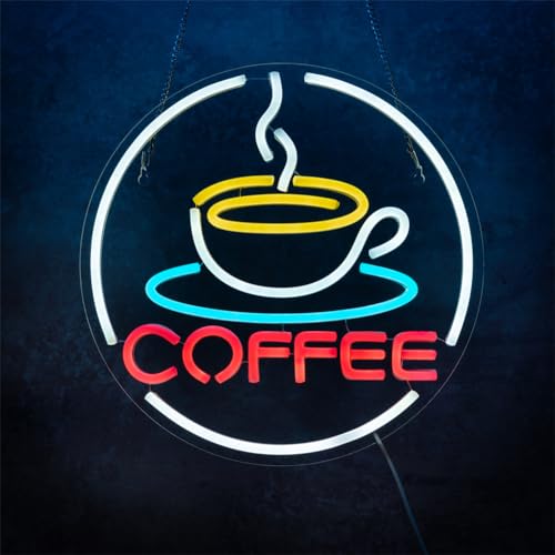 Gevbay Coffee Neon Sign LED Light UP for Wall Decor Neon for Coffee Bar Station Shop LED Neon Sign Light Up for Cafe Shop Home Decor