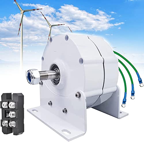 JINGEDD 3000W 5000W 8000W 12000W Permanent Magnet Generator AC Alternator,12V 24V 48V 3 Phase Gearless Alternator with Rectifier,Home Gearless Permanent Magnet Electric Motor Generator,8000w-24v