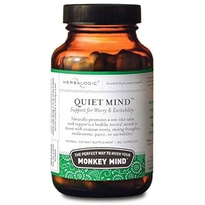 Herbalogic – Quiet Mind Herb Capsules – Non-Sedating, Promotes a Feeling of Zen-Like Calm – Eases Worry – Based on The Traditional Chinese Formula GUI Pi Tang – 90 Cap Count